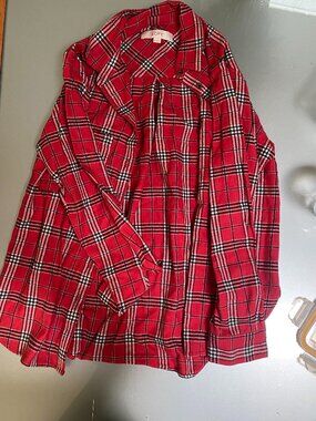 Red Tartan Plaid Button-up Shirt from Loft